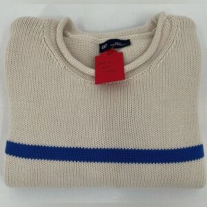 NWoT GAP 100% Cotton Roll Neck Sweater Women’s S Blue Stripe